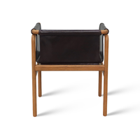 Chaise de salle à manger en chêne avec revêtement en similicuir, assise et dossier rembourrés, chaise d'appoint en bois pour café commercial