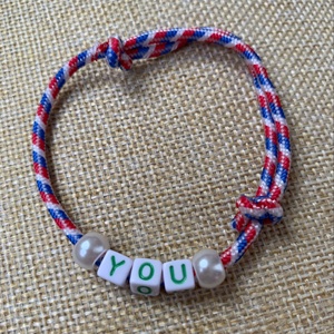 Bracelets noués tressés colorés divers lettre perle cire <span class=keywords><strong>corde</strong></span> Paracord un Dollar magasin mode chaîne Bracelets <span class=keywords><strong>corde</strong></span> rouge - Product Image 4