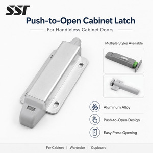 Loquet magnétique à ouverture par pression en alliage d'aluminium pour portes de meubles de cuisine sans poignée, armoires et placards - Product Image 1