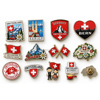 Broche en émail souvenir de Suisse, personnalisée en alliage de zinc, motif voyage Suisse Zurich Berne Zermatt, badge cadeau touristique