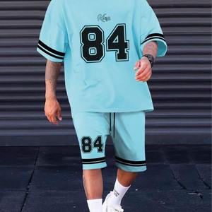 Magliette e pantaloncini alla moda da <span class=keywords><strong>uomo</strong></span> alla moda a maniche corte 2024 abbinano <span class=keywords><strong>abbigliamento</strong></span> da <span class=keywords><strong>uomo</strong></span> di nuovo Design estivo - Product Image 5