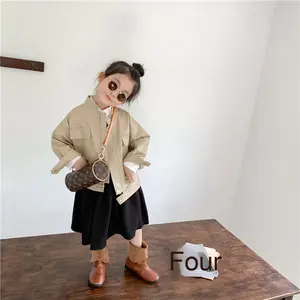 2025 primavera nuovo Blazer alla moda in stile coreano per bambini ragazzi <span class=keywords><strong>giacca</strong></span> da <span class=keywords><strong>moto</strong></span> e cappotto da ragazza in Denim e pelle sintetica alla moda da <span class=keywords><strong>bambino</strong></span> - Product Image 3