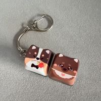 Porte-clés PBT Fidget, bouton mécanique portable, jouet anti-stress, impression numérique, thèmes animaux/fleurs/dessins animés