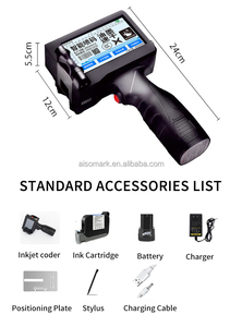 Imprimante jet d'encre portable Aisomark à <span class=keywords><strong>prix</strong></span> d'usine, 12,7 mm, encre à séchage rapide pour date, numéro de lot, logo, code QR - Product Image 2