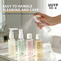 Ensemble de 6 flacons cosmétiques liquides de voyage avec pompe et pulvérisateur, flacons en plastique vides, portables, rechargeables, réutilisables, 2 en 1