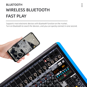 Professional 8 Channel <span class=keywords><strong>Audio</strong></span> <span class=keywords><strong>Mixer</strong></span> com USB Blue Tooth DSP Efeitos DJ Controller/<span class=keywords><strong>Audio</strong></span> Console <span class=keywords><strong>Mixer</strong></span> para Estúdio de Gravação Stage - Product Image 2