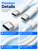 Kabel Tipe C Ke Tipe C 240W 5Gbps Kabel USB-C Transfer Data Pengisian Cepat Kabel Pengisi Daya Aman Tahan Lama untuk Ponsel Tablet Laptop