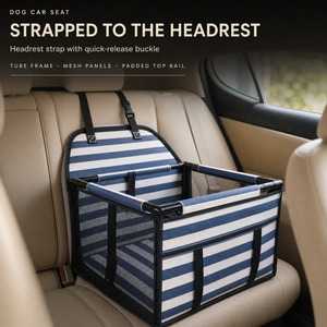 Foldable Pet Car Carrier Tube Frame Breathable Mesh Open Top Printed Small Animal Travel <b>Bed</b> - Product Image 2