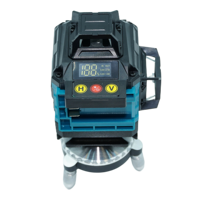 Niveau laser 4D à faisceau vert 16 lignes, auto-nivelant 360° °   Niveau laser à lignes croisées horizontales et verticales pour batterie lithium 18V