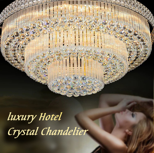 Lámpara de Araña de Lujo para Hotel, Lámpara Colgante de Cristal para Sala de Estar, Lámpara de Techo de Cristal Moderna con Luces LED, Lámpara Colgante de Cristal - Product Image 6