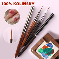 Nouveau Pinceau à Ongles Professionnel en Bois Pur Kolinsky Crimpé de Haute Qualité pour Manucure Universelle