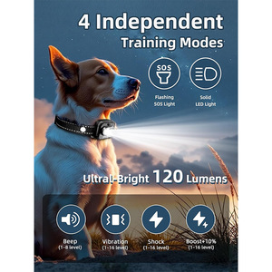 Dog <strong>Training</strong> <strong>Collar</strong> 3280ft Remote IP67 Waterproof 2 Dogs <strong>Training</strong> <strong>Shock</strong> <strong>Collar</strong> with LED Light SOS Beep Vibration - Product Image 5