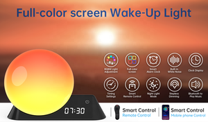 2023 nouvelle lampe de réveil alarme de lever de soleil RGB + CW intégré 15 bruit blanc led veilleuse réveil numérique pour enfants bébé chambre - Product Image 5