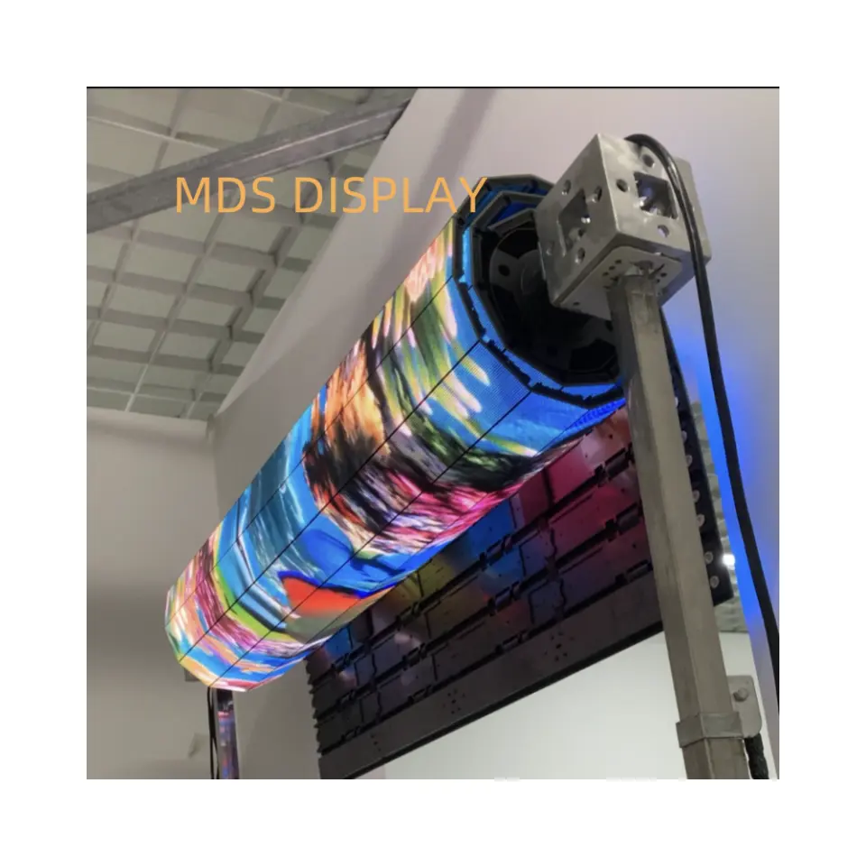 MDS P1.2 interior impermeable rodante plegable pantalla LED piso interactivo pantalla flexible ascensor boda película concierto