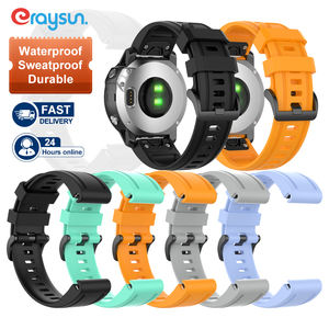 Eraysun Bracelets en silicone 20mm pour <span class=keywords><strong>Garmin</strong></span> Fenix 6 6S 6X Pro 5 Plus Forerunner <span class=keywords><strong>935</strong></span> 945 3 HR <span class=keywords><strong>Bracelet</strong></span> de <span class=keywords><strong>montre</strong></span> facile à dégagement rapide - Product Image 1