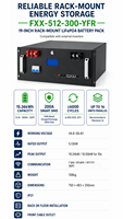 Batería LiFePO4 de 51.2V 300Ah 15.36kWh para Montaje en Rack de 19 Pulgadas, con BMS de 200A Integrado, 6000 Ciclos, CAN, RS485, RS232 para Almacenamiento de Energía
