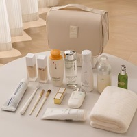 Sac de maquillage unisexe de haute qualité avec logo personnalisé, en polyester, organiseur de voyage pour cosmétiques, trousse de toilette suspendue pour salle de bain