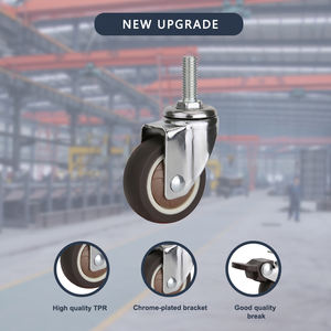 OEM-Fabrik Palettenhubwagen-Rad Lenkrolle 1 Zoll 1,25 Zoll TPR Stuhl Tisch Kleine Schwenkrollen mit Bremse für Möbel - Product Image 5