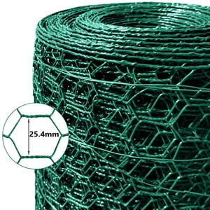 Grillage hexagonal enduit de PVC de prix le plus bas en plastique vert de grillage de poulet