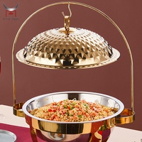 Ensemble de plats chauds en acier inoxydable doré, chauffe-plats pour buffet, réchauffeur de nourriture pour la restauration, les fêtes et les événements