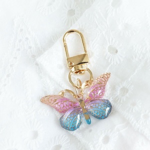Đầy màu sắc bướm Móc khóa thiết lập tinh tế giai điệu vàng móc thời trang vòng chìa khóa cho phụ nữ cô gái DIY Túi phụ kiện - Product Image 3