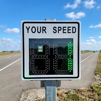 Panneau de signalisation radar de vitesse 600*600 connecté au réseau électrique pour la détection de vitesse des véhicules