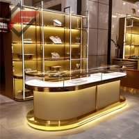 Vitrine et comptoir d'exposition élégants avec éclairage LED pour bijouteries et design d'intérieur