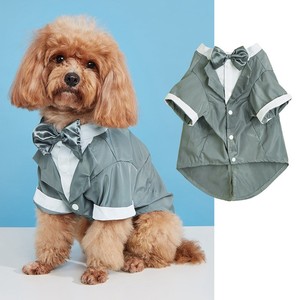 Elegante Chaleco de Satén para Perro con Corbata de Moño para Bodas, para Mascotas, Todas las Estaciones, Color Sólido, Estilo Clásico, Ropa Transpirable para Perros - Product Image 5