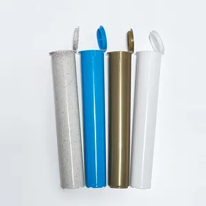 Tubos de cigarros a prueba de niños de color personalizado 116mm 120mm embalaje de tubo de cono de plástico con laber