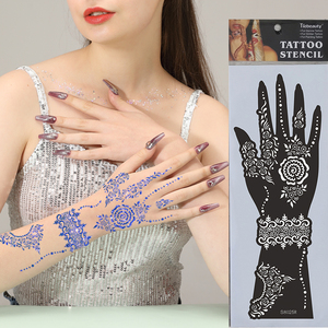 Pochoirs Mehndi Indiens Personnalisables et Réutilisables Écologiques pour Tatouages au <span class=keywords><strong>Henné</strong></span> Temporaires sur Mains, Poignets et Corps – Amélioration Esthétique OEM - Product Image 1
