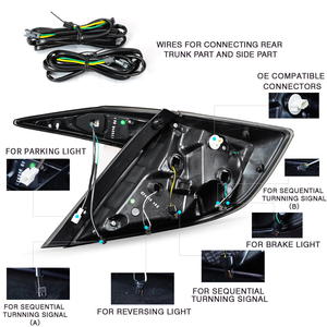 AURON LED Rear Back Light Tail Lamp <b>ABS</b> Red Retrofit Upgrade Daytime Running Light 12V for Honda Civic 2016-2021 Light - Product Image 3