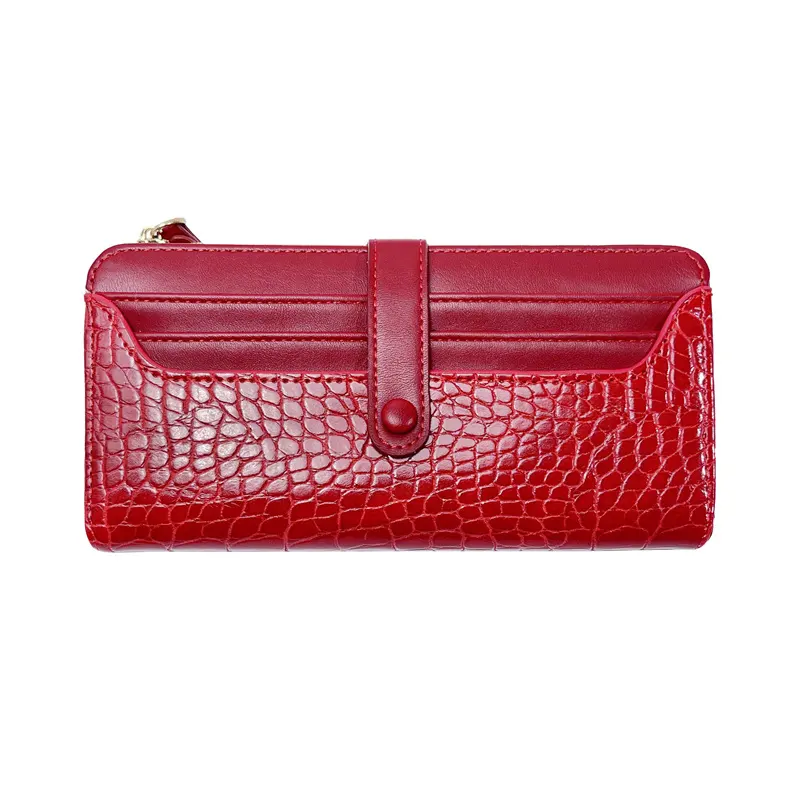 wholesale ladies Crocodile pattern long PU credit card holder wallet Fashion Multi-card women coin purse