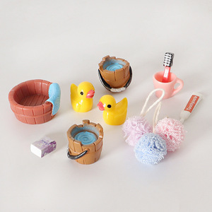 Miniature de scène de maison de poupée simulée, modèle de seau, ornement DIY, accessoires miniatures pour bain, brosses à dents, <span class=keywords><strong>dentifrice</strong></span> - Product Image 3