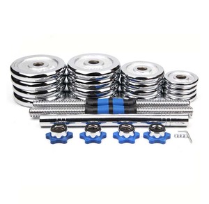 Einstellbare Übungs hantel Einstellbares Gewicht 40kg 50 kg Hantel set mit Lang hantel aus Edelstahl - Product Image 1