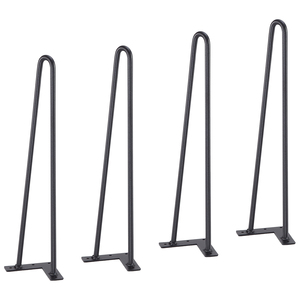 Hairpin Furniture Legs 19 In Metal With Rubber Floor <b>Protection</b> For Nightstand Coffee <b>Table</b> Desk DIY Projects - Product Image 6