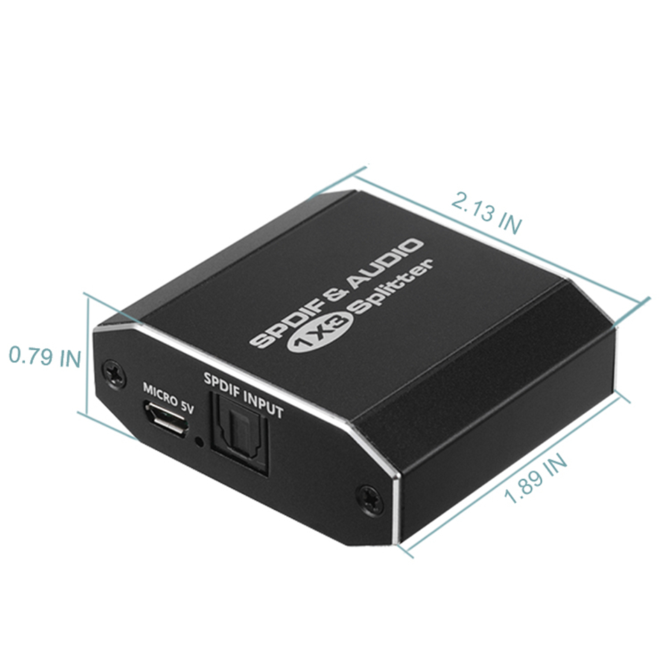 1入力3出力 デジタルSPDIF Toslink光ファイバーオーディオ分配器 1x3