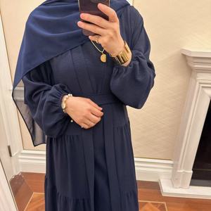 Tondre les robes <span class=keywords><strong>de</strong></span> femmes Abaya <span class=keywords><strong>de</strong></span> gros 2025 vêtements islamiques modeste Abaya Cardigan et robe intérieure 2 pièces Abaya Set Adultes - Product Image 5