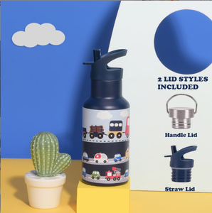 Per <span class=keywords><strong>bambini</strong></span> graziosa bottiglia d'acqua 350ml bottiglia sottovuoto stampata in acciaio inossidabile Mini fiaschetta isolata con doppio coperchi per il ritorno a scuola - Product Image 6