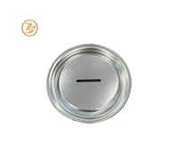 Boîte ronde en papier de 83 mm de diamètre, boîte en fer blanc avec couvercle amovible pour tirelire en fer blanc