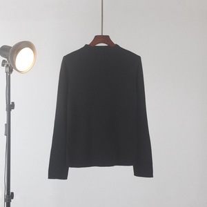 Pull en maille à col semi-haut pour femme, automne-hiver, coupe ajustée, manches longues, col roulé, pull extensible, doux, basique, superposition - Product Image 6