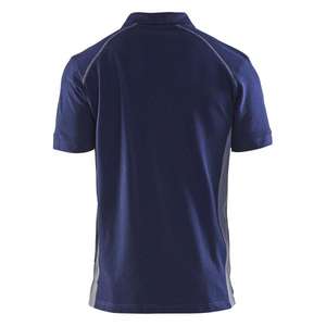 BLAKLADER - 332410508994XS Polo con cuello de punto acanalado Azul marino/Gris-EAN 7330509431276 CAMISETAS Y POLOS DE TRABAJO - Product Image 3
