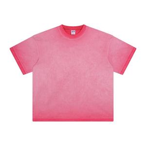 Camisetas Gráficas de Algodón de 250 g/m², Dobladillo sin Rematar, Agujeros Rotos, Hombros Caídos, Estilo Desgastado, Camisetas Cortas, Camisetas con Lavado Ácido, Camisetas Extra Grandes - Product Image 5