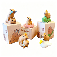 Figurine de Capybara Mignonne en Boîte Mystère, Ornement Animalier Kawaii en Résine, Décoration de Bureau, Maison, Voiture, Ensemble Cadeau de Collection