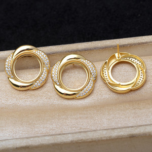 Ensemble de pendentif en coquille de cheval en argent S925 et porte-boucles d'oreilles en forme de rose, accessoire de bricolage JG6093 13,6-13,8 mm, trouvailles de bijoux - Product Image 1