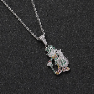 Colgante de cobre con circonitas para hombre, diseño de monedero de dólar con bastón de <span class=keywords><strong>caballero</strong></span> - Product Image 3