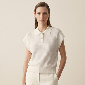 Top in Maglia Convertibile da Donna con Scollo a V, Collo Tondo, Vita a Peplum, Maniche Corte, Elegante Maglieria Estiva - Product Image 4