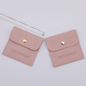 PUPPYSEW 8*8cm Sacs à bijoux en microfibre rose personnalisés, pochette d'emballage pour bijoux en velours, sac à bijoux avec logo - Product Image 2