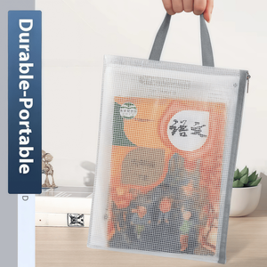 Biểu tượng tùy chỉnh trong suốt PVC danh mục đầu tư túi-không thấm nước A4 tài liệu chủ với gia cố seams cho tác phẩm nghệ thuật/giấy chứng nhận lưu trữ - Product Image 3