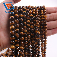 Perles en pierre œil de tigre jaune pas chères pour la fabrication de bijoux, accessoires de bijoux DIY, perles naturelles en brin de 15 pouces