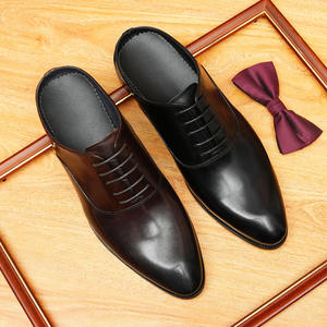 Chaussures en cuir pour hommes Brock British Business, chaussures de cérémonie en cuir véritable, chaussures de bureau respirantes et imperméables, caractéristiques en maille, printemps - Product Image 6